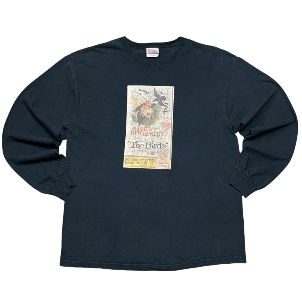 Vtg Alfred Hitchcocks THE BIRDS Tshirt 90s Horror Movie Promo Longsleeve Tee LRG